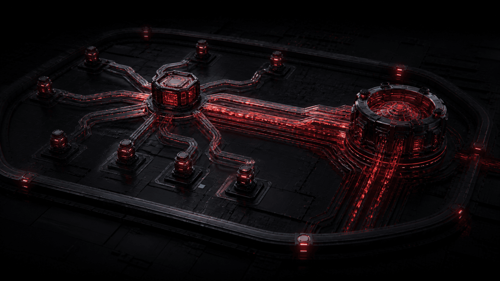 A dark shared AI workspace branching into standard and high-capacity work lanes
