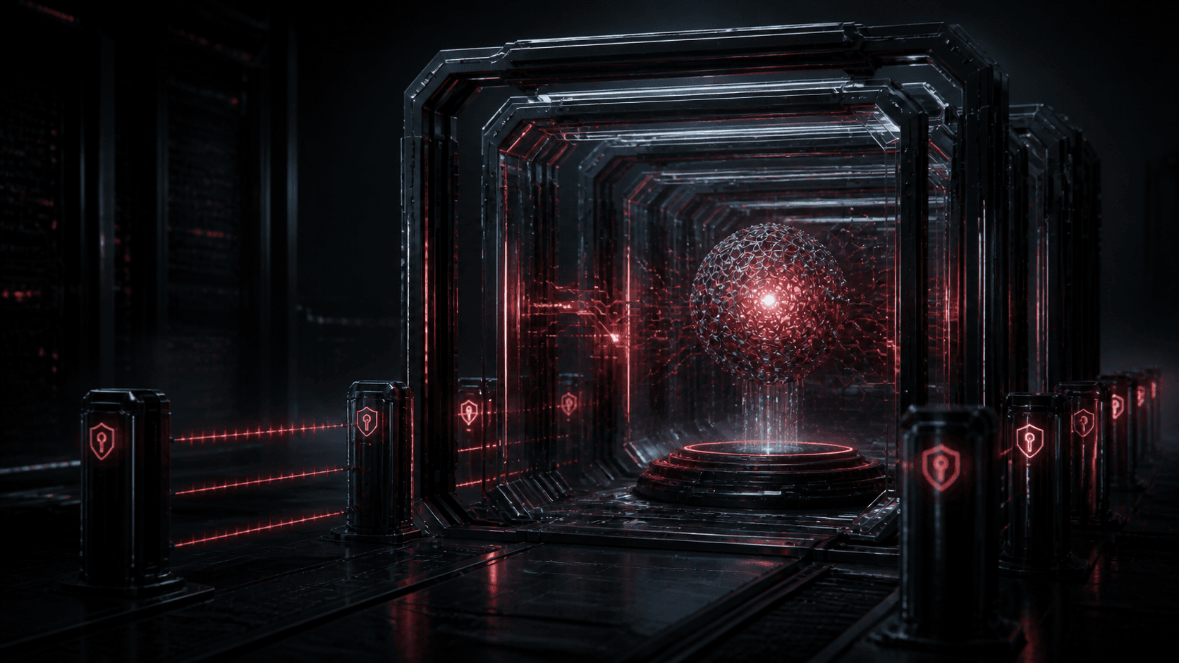 A contained cybersecurity model examining code paths behind layered access controls